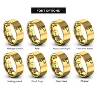 font options for inside engraving on gold hair dryer rings