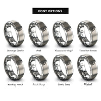 font options for inside engraving on silver hair pick rings