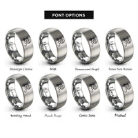 font options for inside engraving on grey hairdresser scissors rings