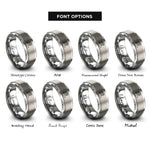 font options for inside engraving on grey hairdresser scissors rings