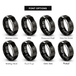 font options for inside engraving on black & grey hairless rat rings