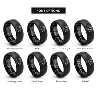 font options for inside engraving on black hairless rat rings