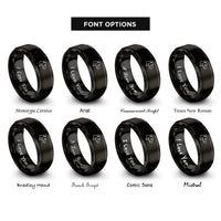 font options for inside engraving on black hairless rat rings