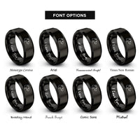 font options for inside engraving on black hairless rat rings