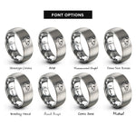 font options for inside engraving on grey hairless rat rings
