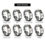 font options for inside engraving on gray hairless rat rings