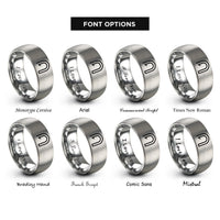 font options for inside engraving on gray hairpin turn icon rings