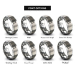 font options for inside engraving on gray hairpin turn icon rings
