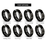 font options for inside engraving on black & grey halberd rings