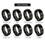 font options for inside engraving on black halberd rings