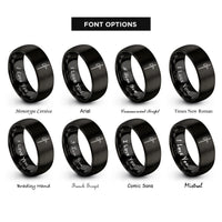 font options for inside engraving on black halberd rings
