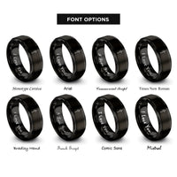 font options for inside engraving on black halberd rings