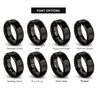 font options for inside engraving on black halberd rings