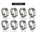 font options for inside engraving on silver halberd rings