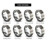 font options for inside engraving on silver halberd rings