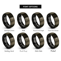 font options for inside engraving on gunmetal & black halberd rings