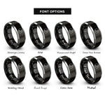 font options for inside engraving on black & gray half note circle rings