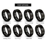 font options for inside engraving on black half note circle rings