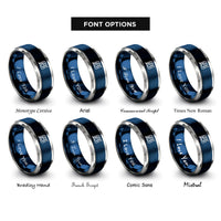 font options for inside engraving on blue & gray halide x rings