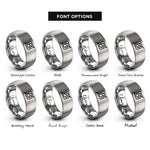 font options for inside engraving on gray halide x rings