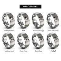 font options for inside engraving on gray halide x rings