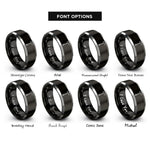 font options for inside engraving on black & gray halligan bar rings