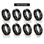 font options for inside engraving on black & grey halligan bar rings