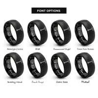 font options for inside engraving on black halligan bar rings