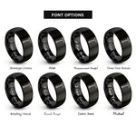 font options for inside engraving on black halligan bar rings