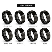font options for inside engraving on black halligan bar rings
