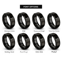 font options for inside engraving on black halligan bar rings