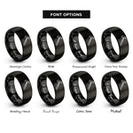font options for inside engraving on black halligan bar rings