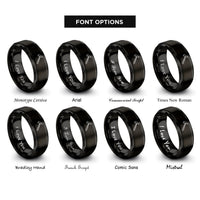 font options for inside engraving on black halligan bar rings