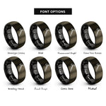 font options for inside engraving on gunmetal & black halligan bar rings