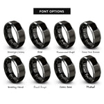 font options for inside engraving on black & gray halligan tool rings