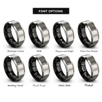font options for inside engraving on black & grey halligan tool rings