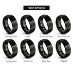 font options for inside engraving on black halligan tool rings