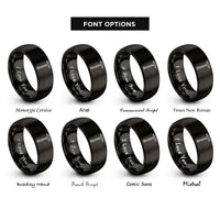 font options for inside engraving on black halligan tool rings
