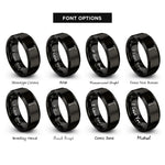 font options for inside engraving on black halligan tool rings