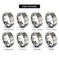 font options for inside engraving on silver halligan tool rings