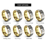 font options for inside engraving on gold & silver halo rings