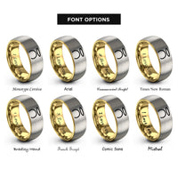 font options for inside engraving on gold & silver halo rings