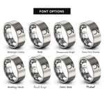 font options for inside engraving on grey halo rings