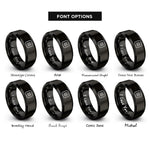 font options for inside engraving on black hamburger menu rings