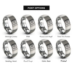 font options for inside engraving on grey hamburger menu rings