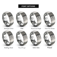 font options for inside engraving on grey hamburger menu rings