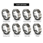 font options for inside engraving on gray hamburger menu rings