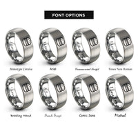 font options for inside engraving on gray hamburger menu rings
