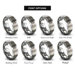 font options for inside engraving on grey hamburger menu rings