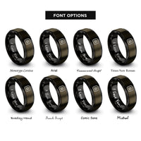 font options for inside engraving on gunmetal & black hamburger menu rings